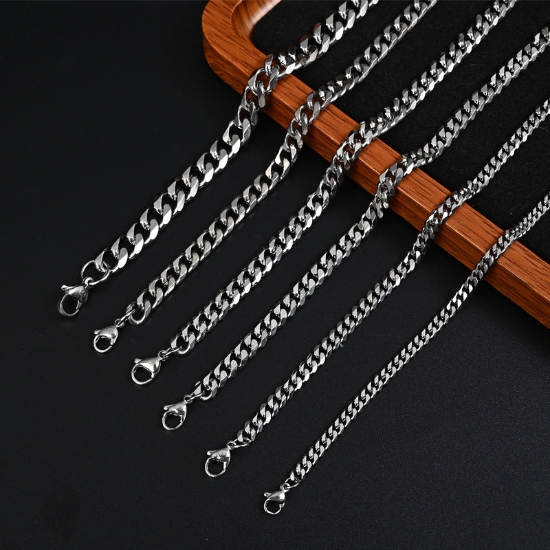 hip-hop style, twisted chain, stainless steel MEN'S necklace