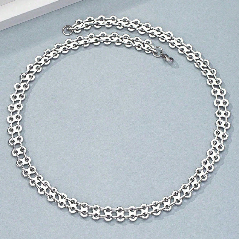 8 buckle chain stainless steel Men's necklace